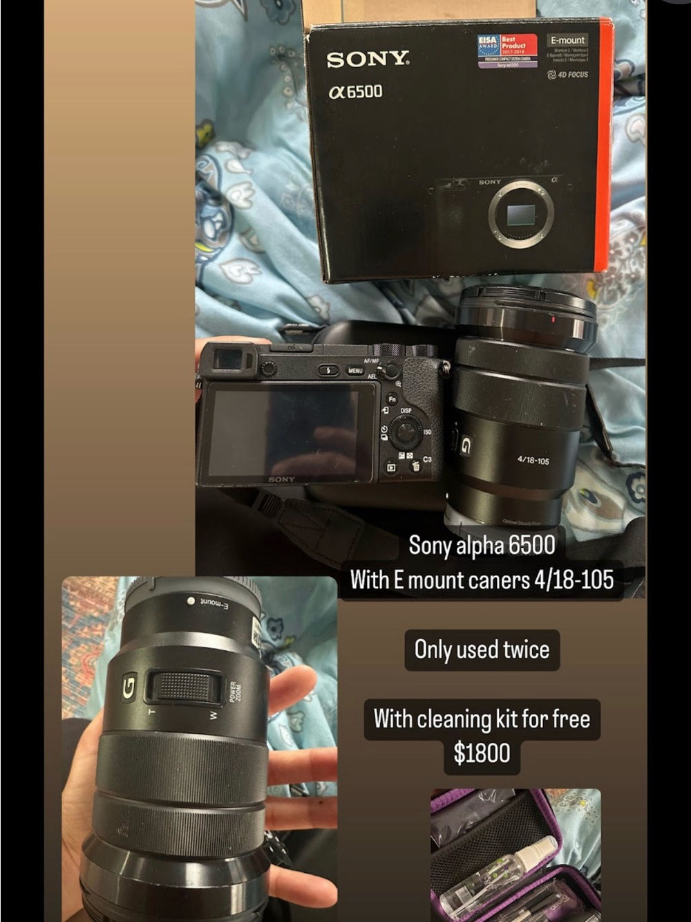 Sony Alpha 6500 Black Mirrorless Camera with Black 18-105mm E-Mount Lens